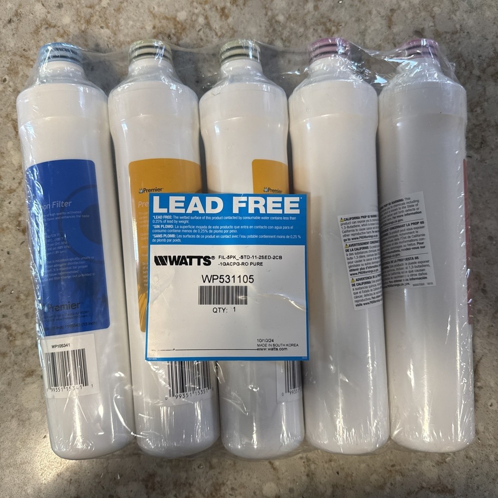 Watts Premier WP531105 RO Pure Annual Filter Kit New Sealed